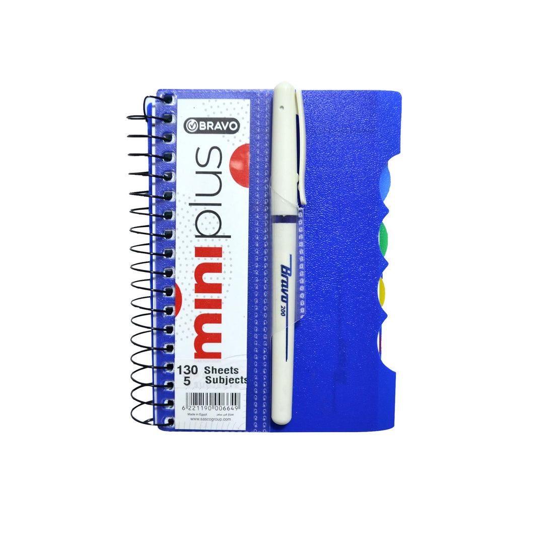 Bravo Mini Note Plus - 14.5 * 10 cm. - 130 Sheets - 5 Subjects - Blue