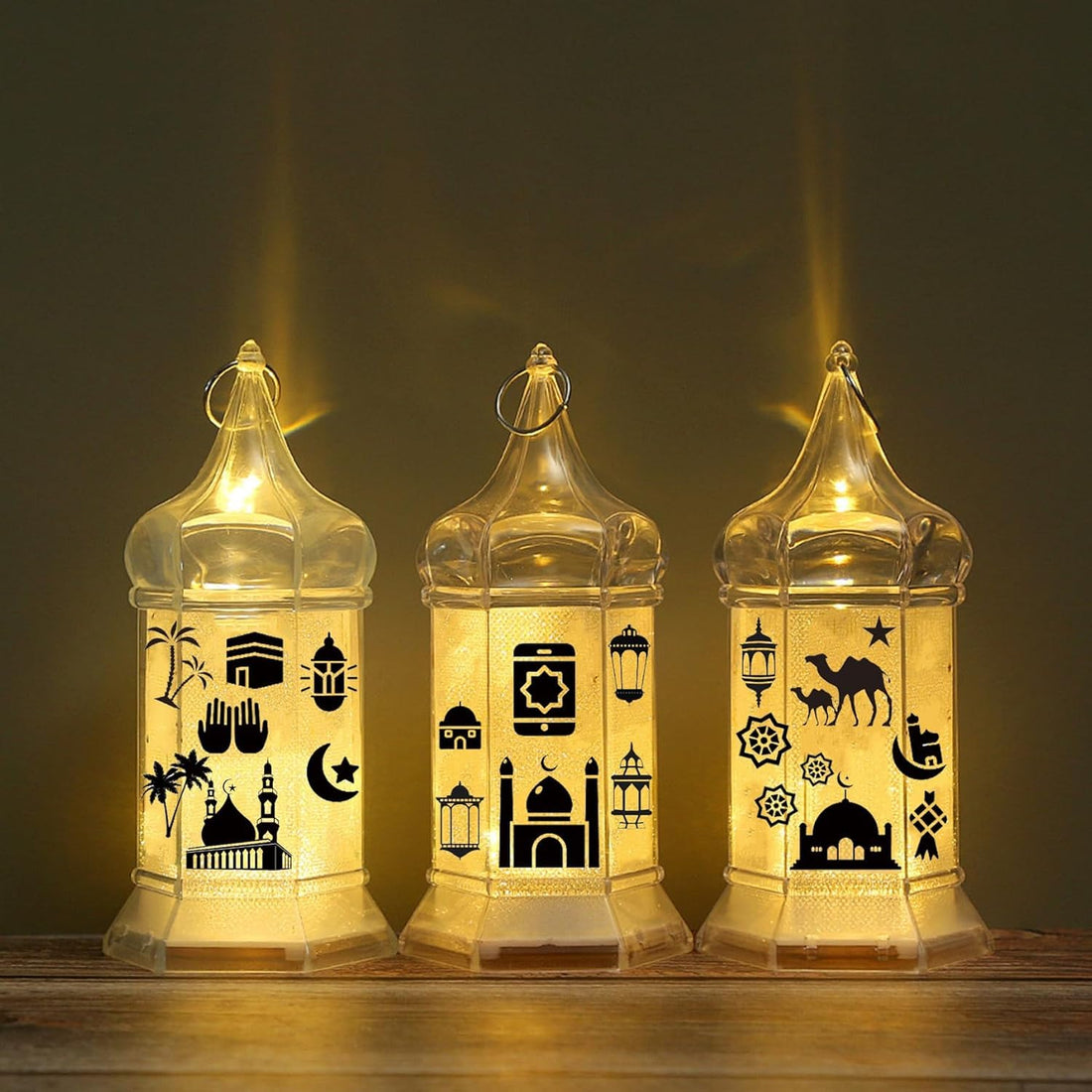 8 Sheets Ramadan Jar Decals Eid Mubarak Stickers PVC Ramadan Kareem Window Wall Clings DIY Crafts Stickers for Ramadan Party Decorations Eid Party Supplies