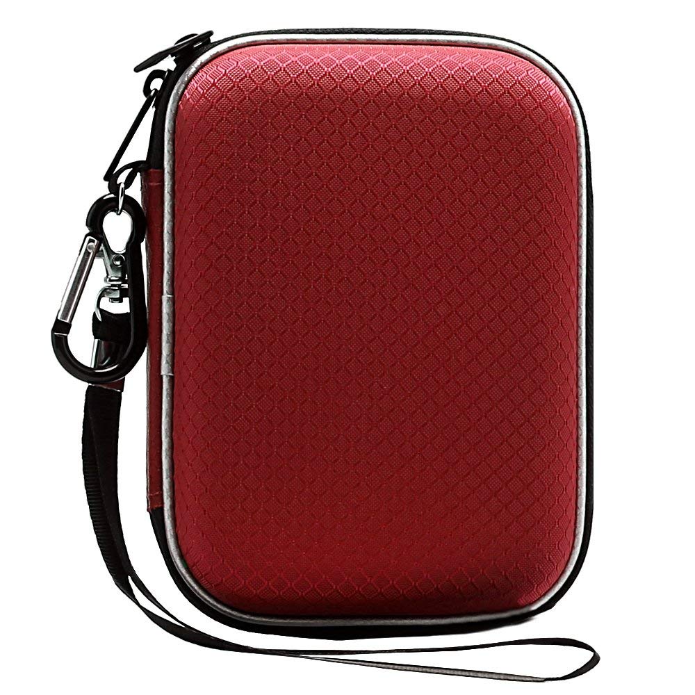 Lacdo Shockproof Hard Drive Case for Western Digital WD My Passport Ultra WD Elements WD Gaming Drive Portable External Hard Drive 1TB 2TB 3TB 4TB 5TB USB 3.0 USB-C 2.5" HDD Travel Storage Bag, Red
