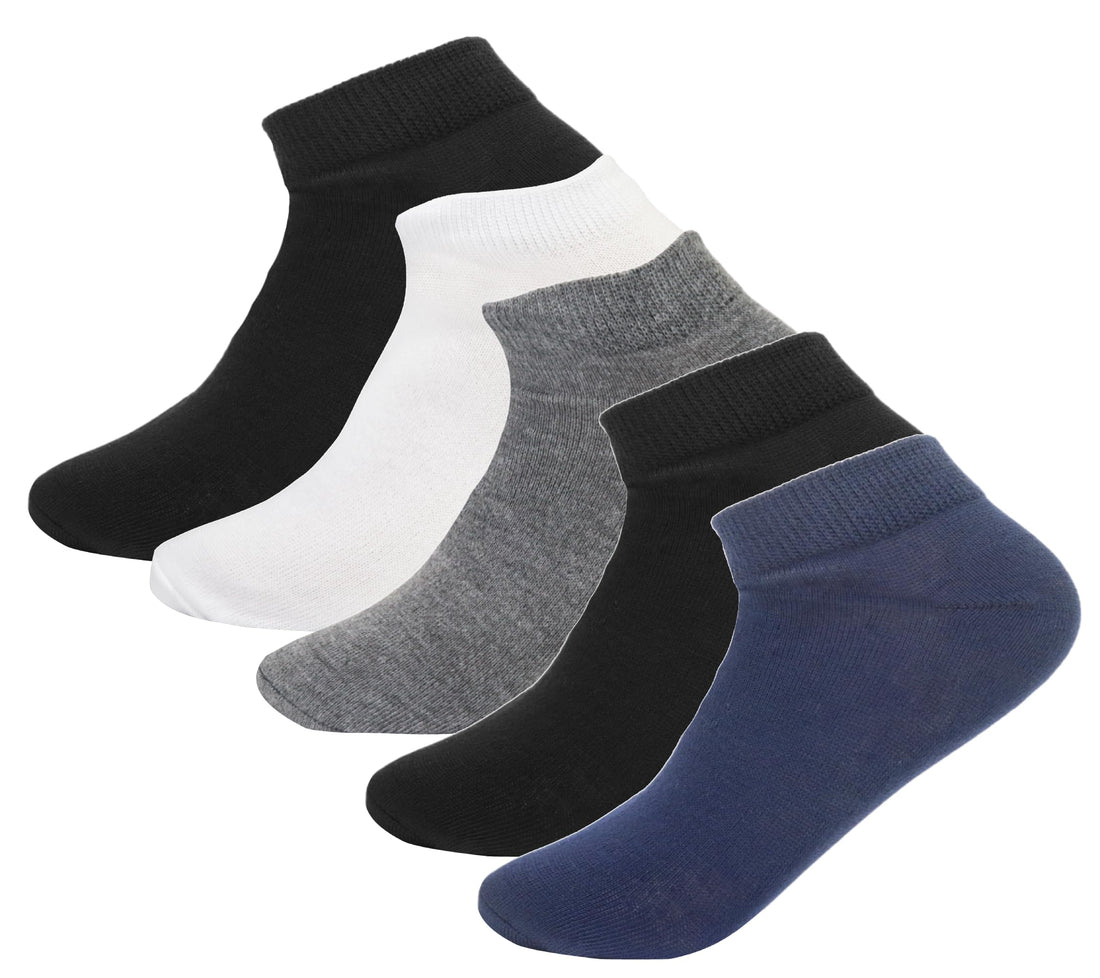 White Flower Unisex Set Of 5 Pieces Ankle Socks Socks