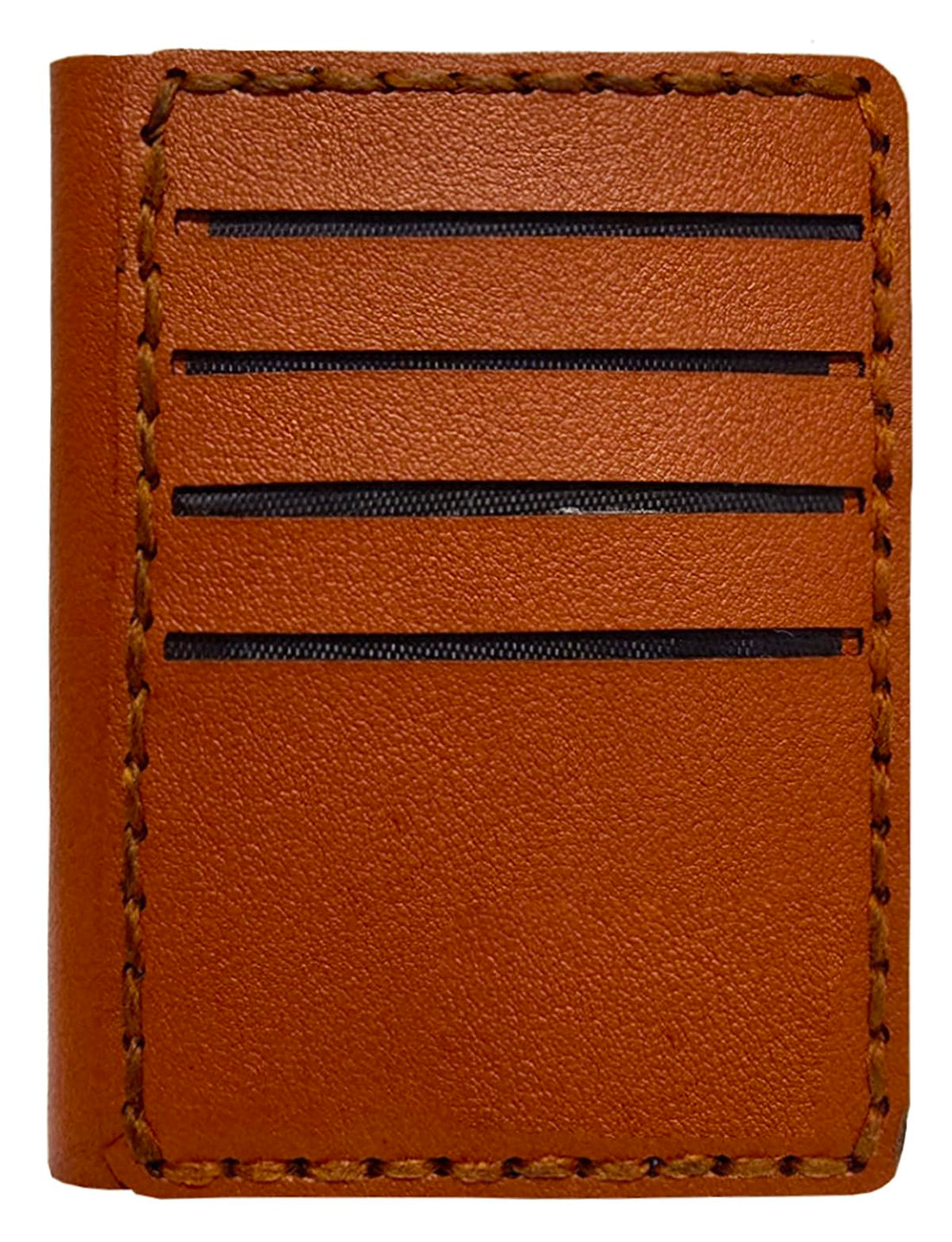 KM Technology Leather Slim Wallet - 12 Card Slots with ID Window, Holds Up to 12 Cards or Cash, Unisex Card Case, Ideal for Gate Pass (ID), License, Stylish Design for Men & Women (Havan)