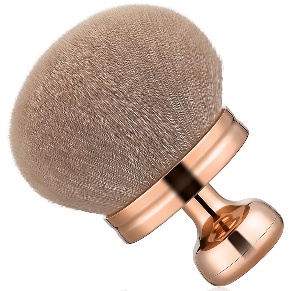 GQ Extra Large 74mm Wide-Headed Kabuki Brush – Multi-Function Body Makeup Brush for Self Tanner, Bronzer Blending & Self Tan Back Applicator – Soft Brushes for Face, Legs & Body (Rose-Gold)