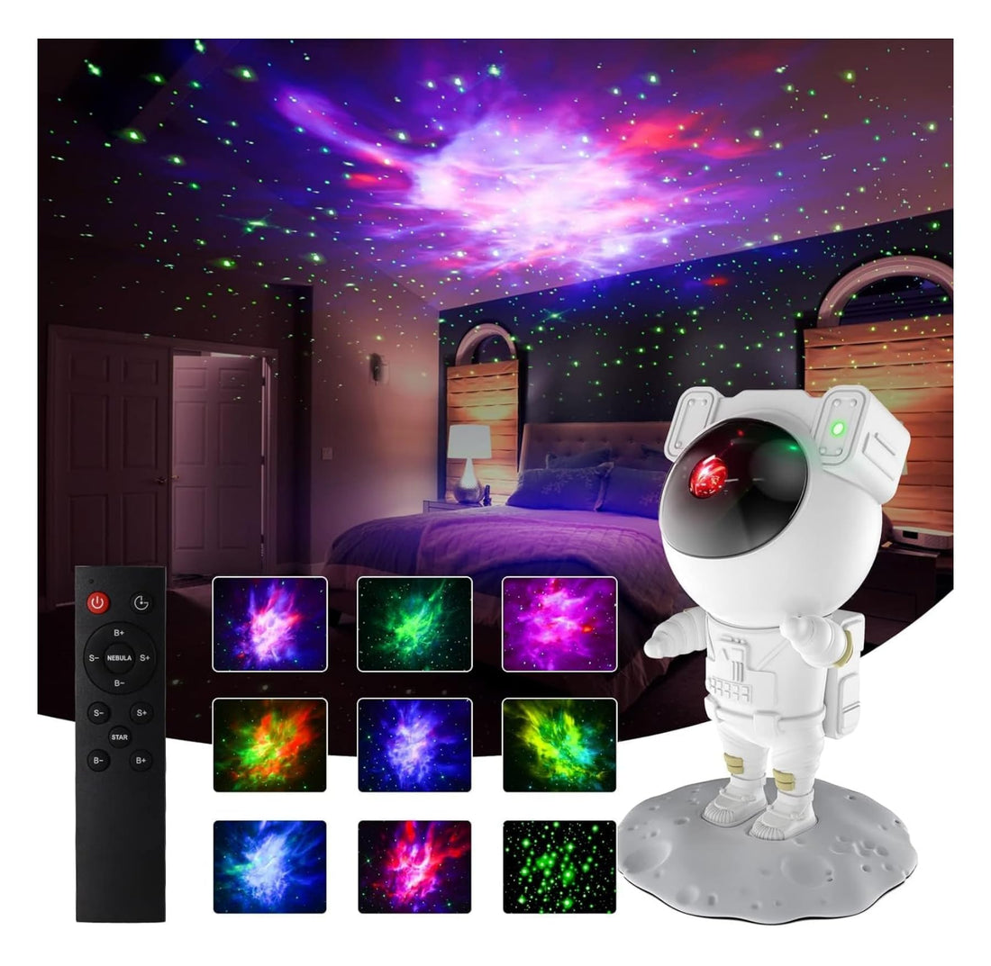 XICEN Kids Star Projector Galaxy Night Light, Astronaut Space Buddy Projector for Bedroom,Ceiling, Decor Planetarium Ambiance Gift, LED Lamp with Remote Control Timer and 360° Adjustable Starry Sky