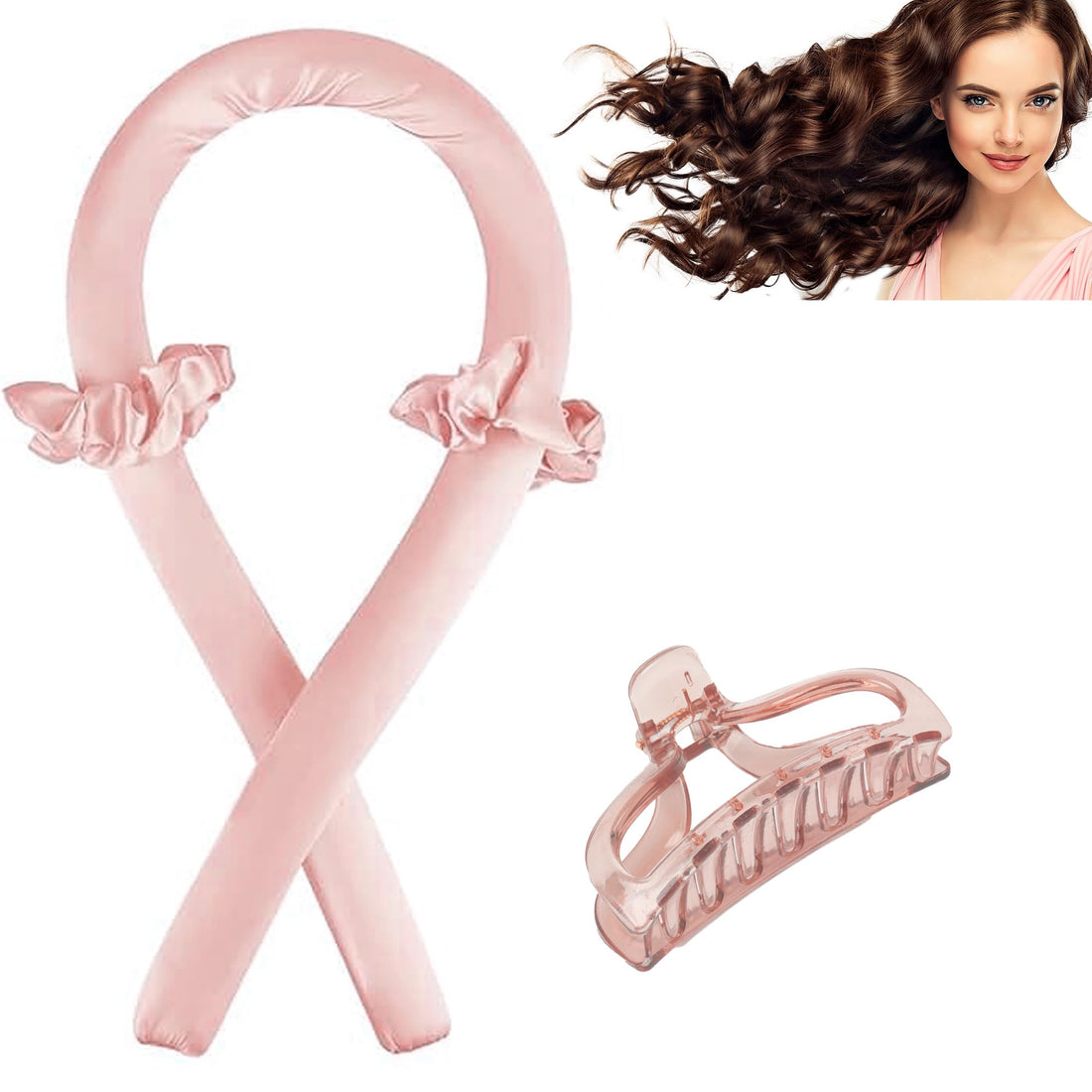 Heatless Curlers Headband No Heat Curls Soft Curling Rod Hair Curler Set for Sleeping Overnight Silk Hair Roller Hair Styling Tool for Women, Girls Medium Long Hairs