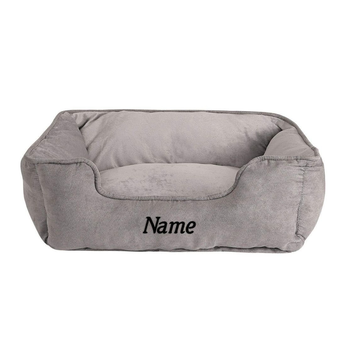 2 in 1 Dog Bed, Dog Pillow, Dog Sofa (S), 60 x 50 cm, Grey (with Name Print)