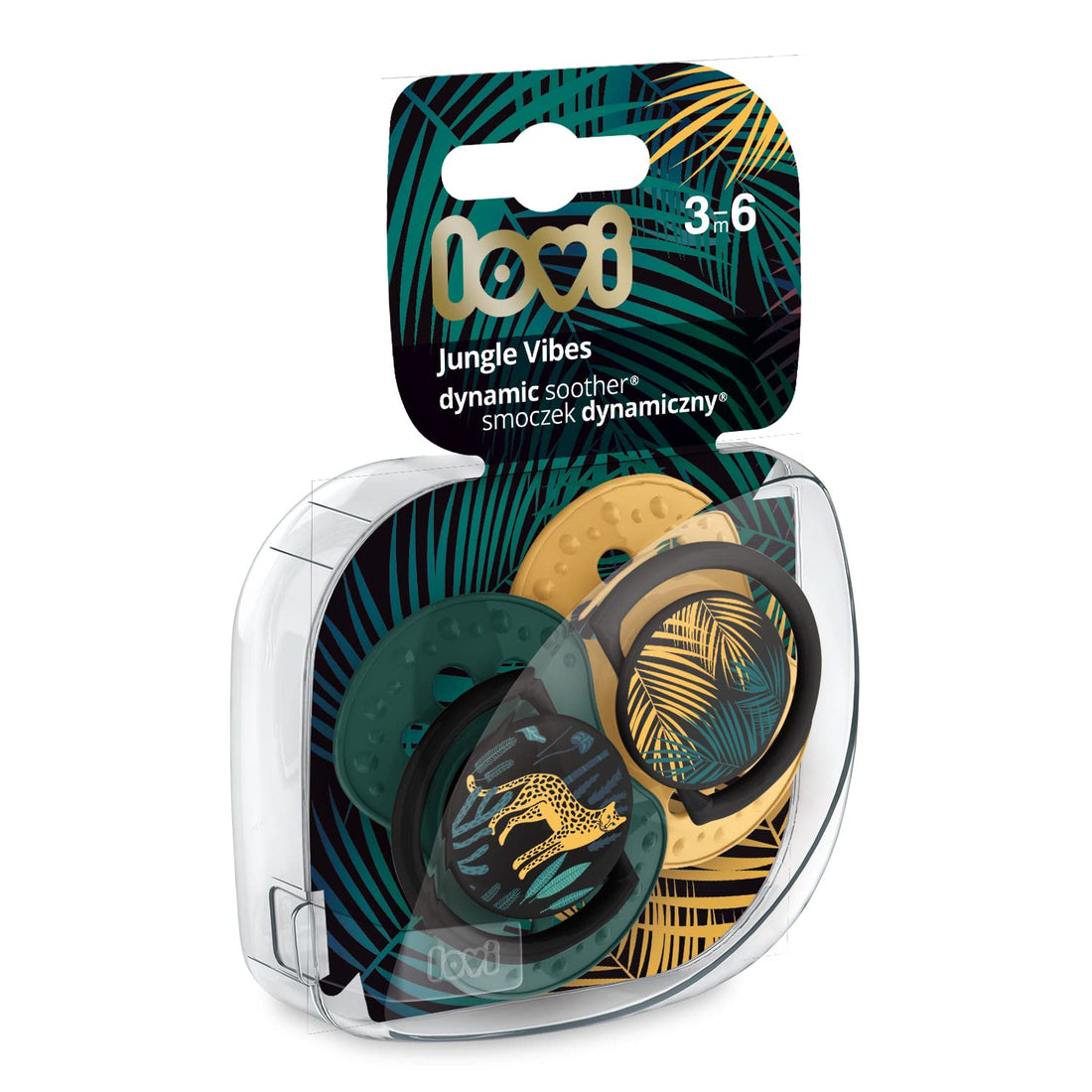LOVI Silicone Dynamic Soother 3-6m 2 pcs Jungle Vibes Boy