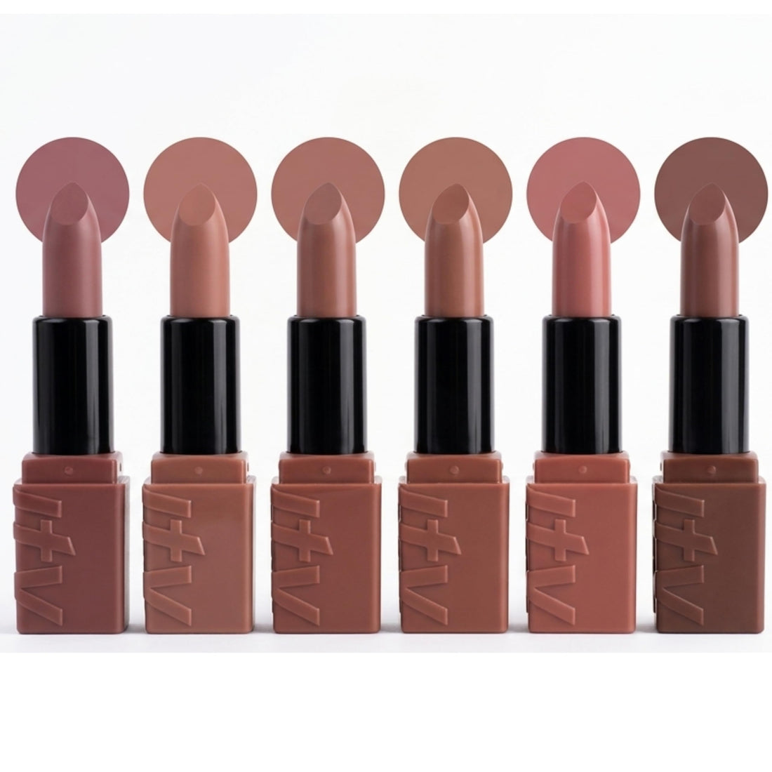 6-piece matte liquid lipstick makeup set, long-lasting matte liquid, non-sticky, non-fading, waterproof (NUDE SHADES)