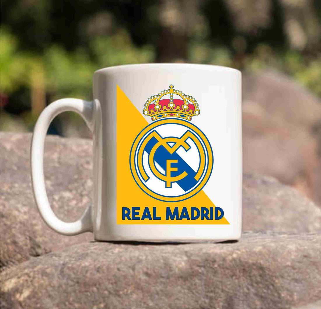 Partyzon Real Madrid Logo Printed Mug White Tea Milk and Coffee Cup and Mug Made of Ceramic-11 oz (350ml) Ideal and Sweet Gift and Return Gift Choice for Kids Friends Brother Sister Son Daughter
