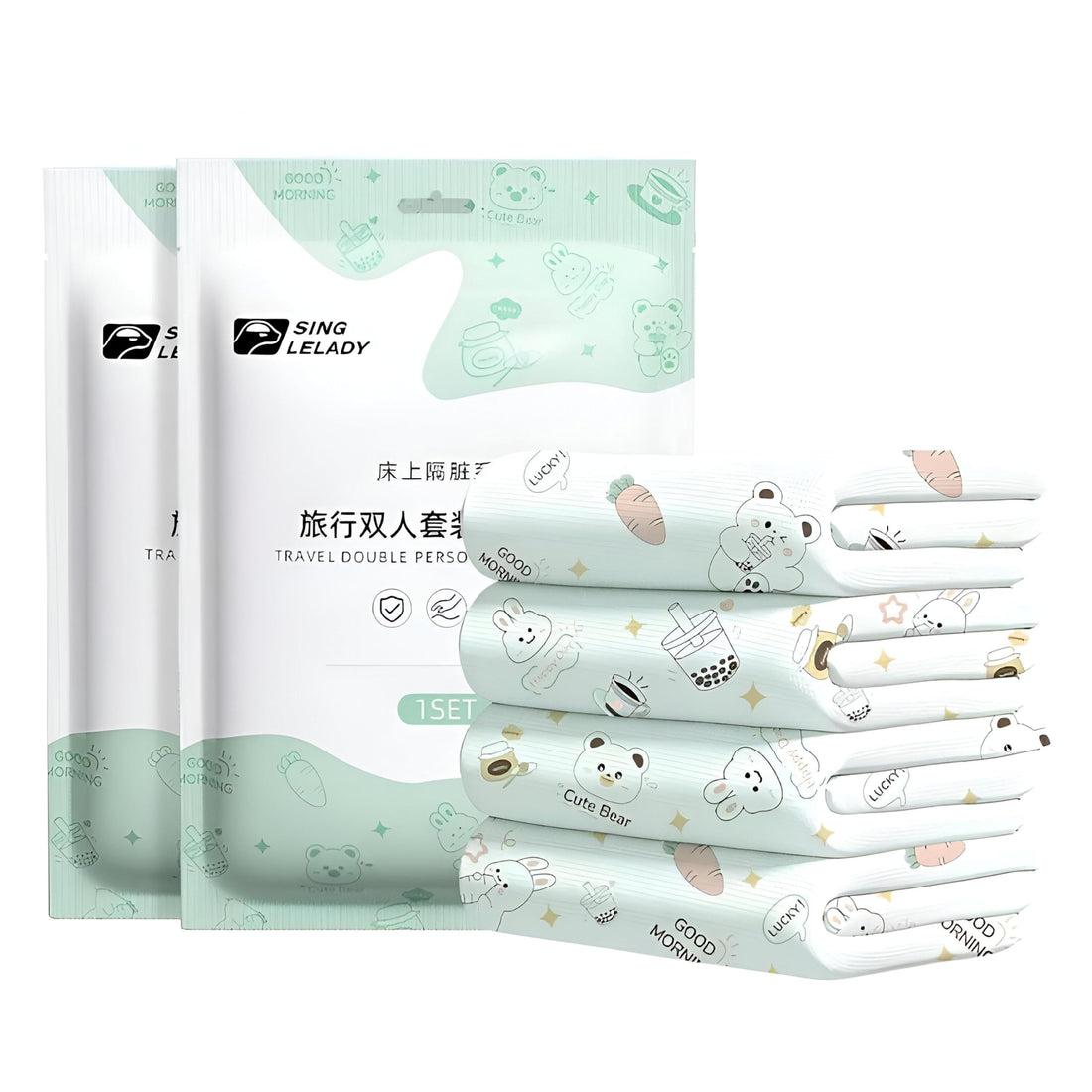 Health & Travel Bed Set - 3-in-1 Cotton, Waterproof Disposable Sheets for Travel, Hiking, Pilgrimage, Medical Facilities, and Short Stays