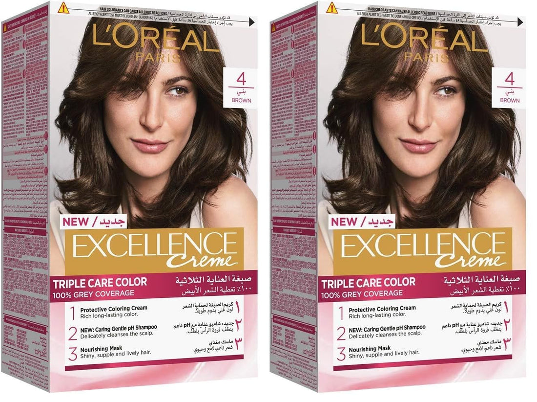 L’Oréal Paris L'Oréal Paris Excellence, 4.0 Brown (Pack of 2)