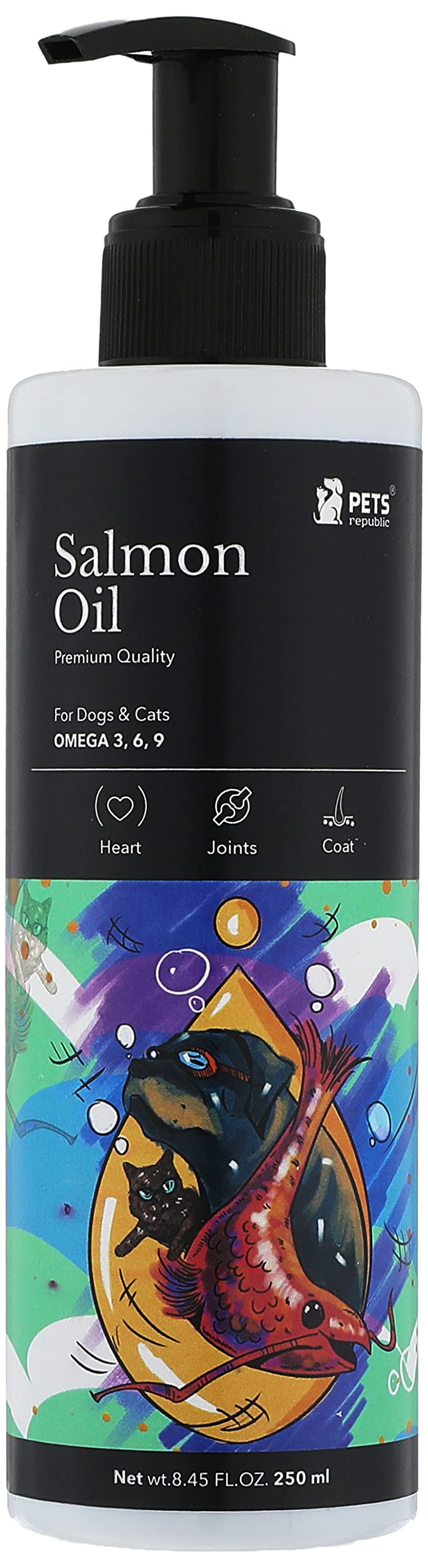 Pets republic salmon oil omega 3,6,9 for cats & dogs 250ml