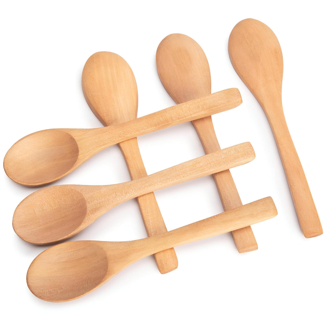 Wooden Soup Spoons Set of 6, Small Wooden Soup Spoons, Perfect for Serving Coffee, Tea, Jam, Bath Salts - Perfect for Kitchen and Dining Needs with Multiple Uses