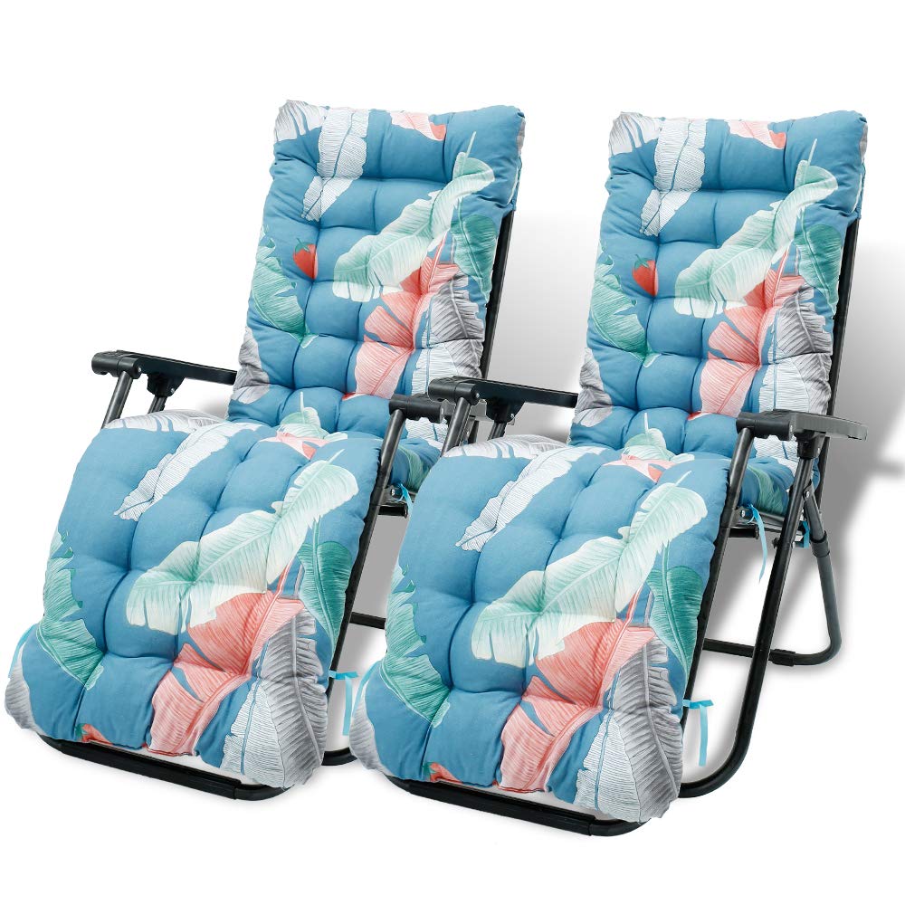 Moro Moro 3 2Pcs Sun Lounger Cushions Only Replacement Garden Recliner Cushion With Non-Slip Hood Portable Sunlounges Cushion Pad For Indoor Outdoor Sunlounge Sunbed Chaise Recliner Lounge Chair (#2)