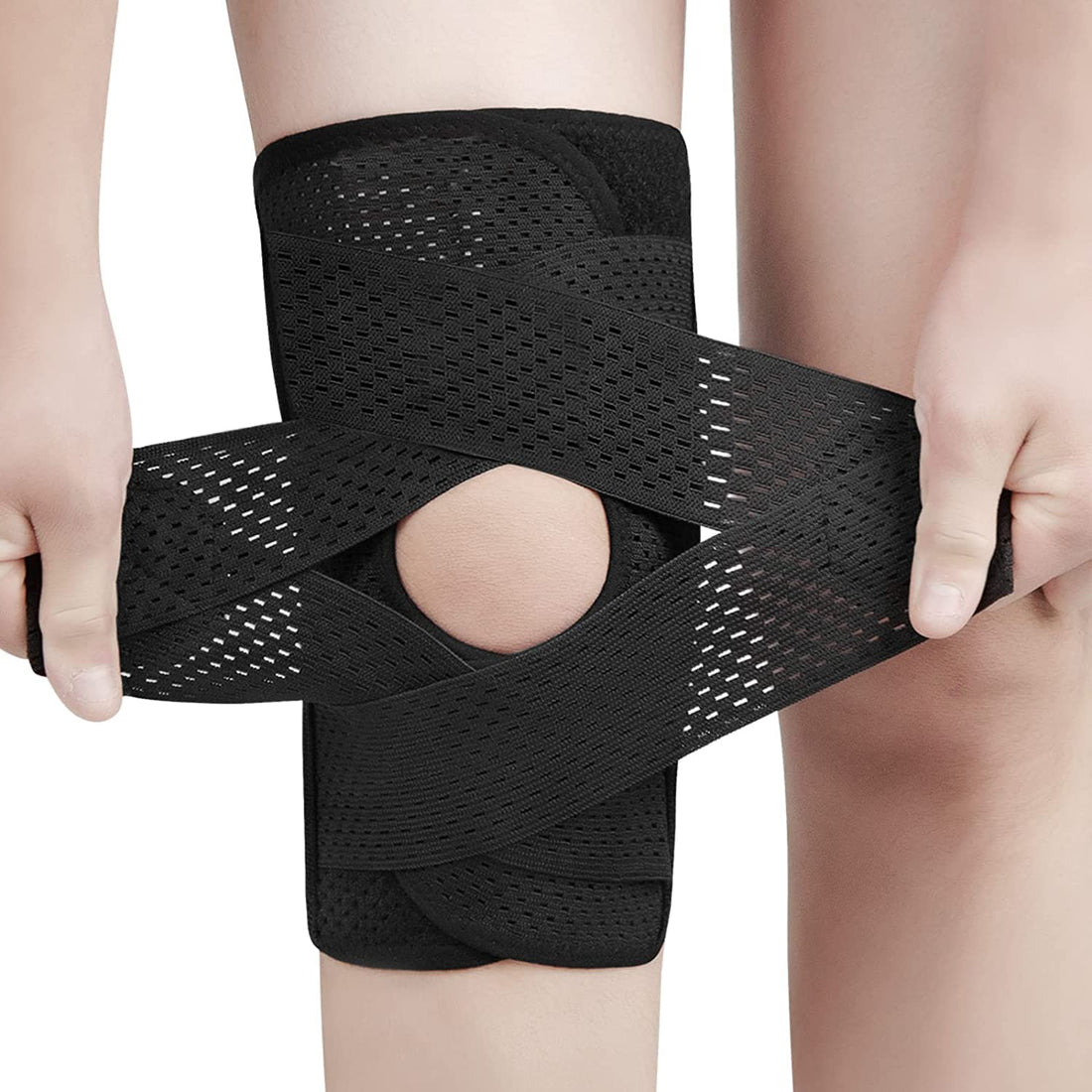 ANAMPION Knee Brace with Side Stabilizers, Knee Compression Sleeve for Meniscal Tear Knee Pain ACL MCL Arthritis Injuries Recovery Breathable Adjustable Knee Support for Men and Women(XXL)