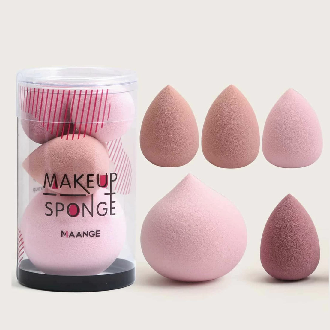 MAANGE - Sponge Makeup Blender Set of 5 Assorted Beauty Sponges Makeup Sponge Teardrop Pattern