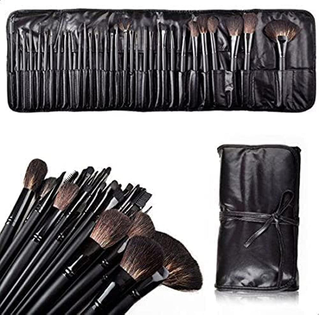 32 Pcs Cosmetic Makeup Eyeshadow Powder Soft Brush Brushes Set Tool Kit Bag Black