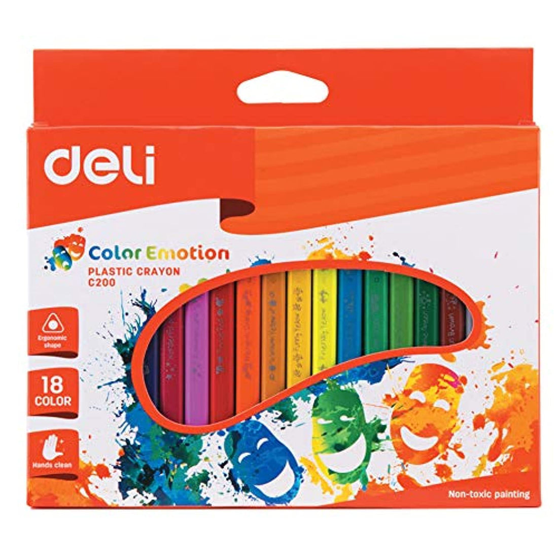 Deli 18 colors plastic crayon