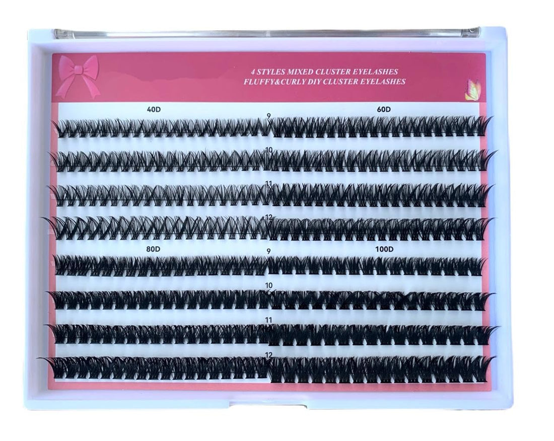 LAHES 240PCS - Extensions Individual Lash Volume 6D mink - FREE EYELASHES - Natural Eyelashes (40 MM TO 100 MM-MIX)-ONE BY ONE-MIX -4 shape