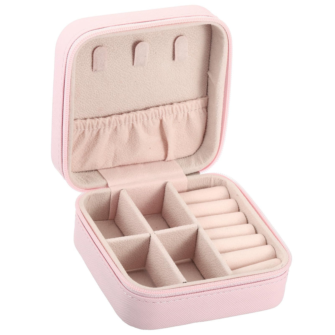 PATIKIL Travel Jewelry Case, Small Jewelry Organizer Portable Mini Jewelry Box to Store Rings Earrings Necklaces Bracelets for Women Gifts, Pink