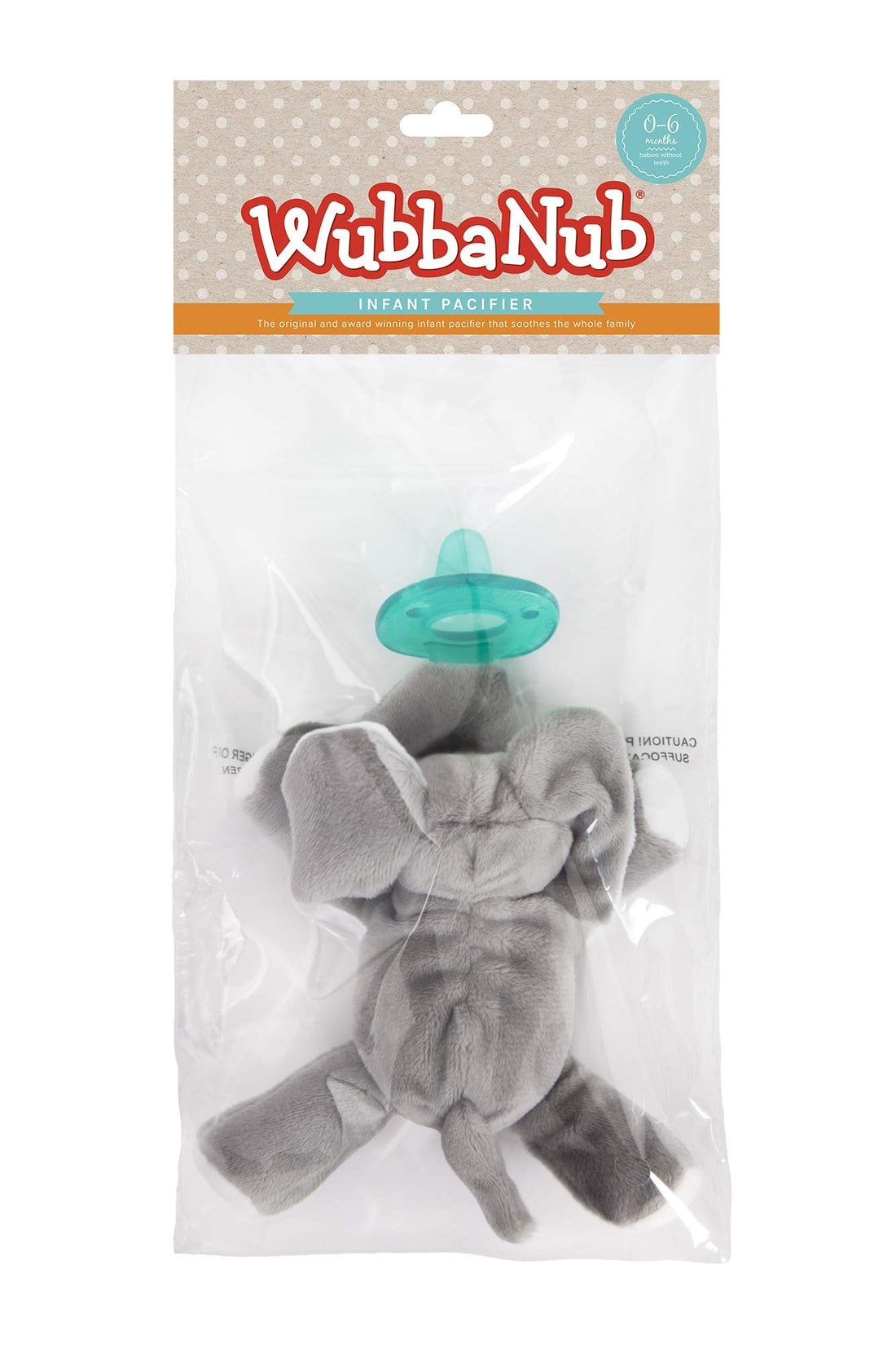 WubbaNub Infant Soother with attached comforter friend-Elephant