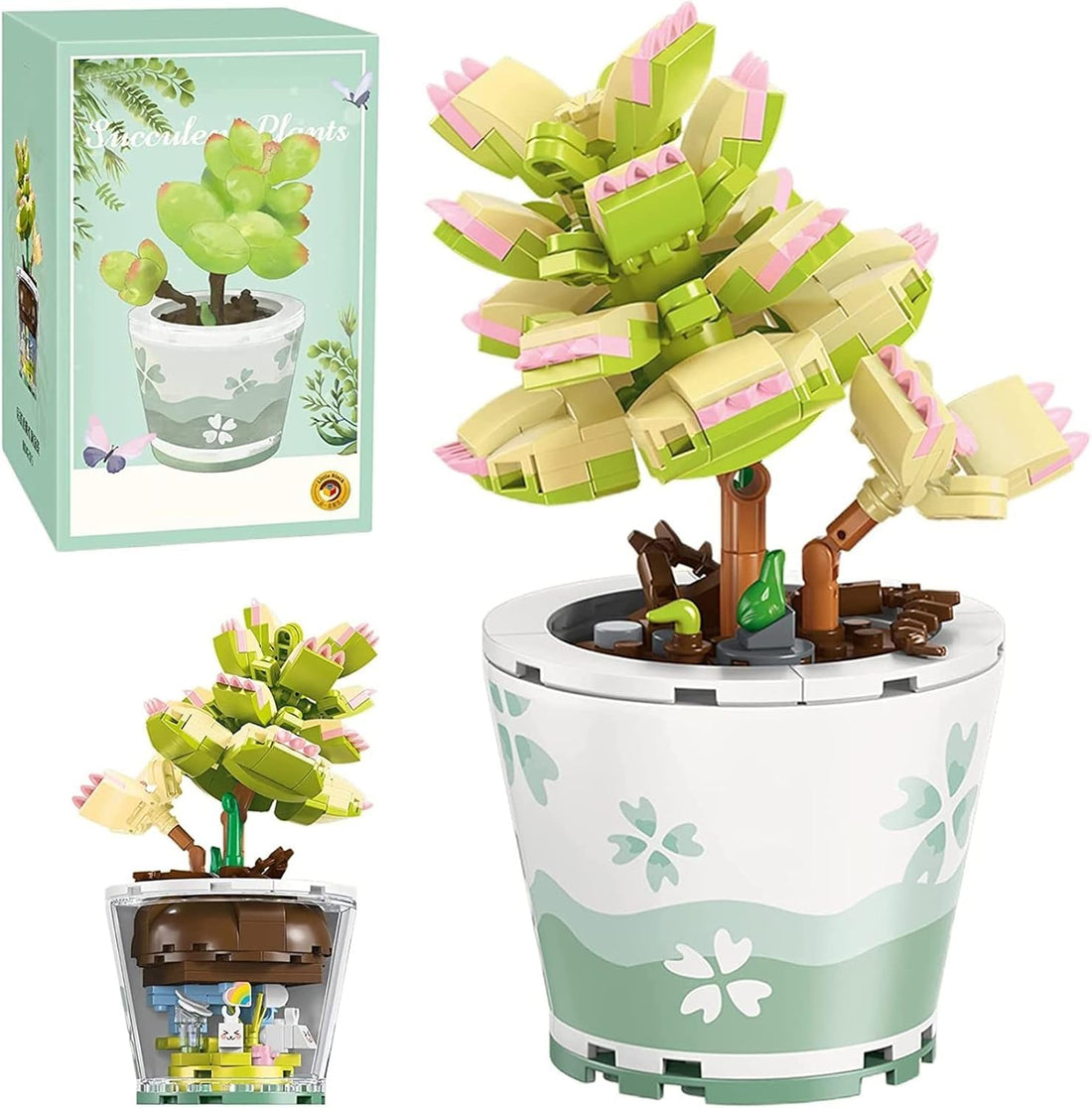 TOYS LAND Flower Bouquet Building Blocks Toy Set, 262 PCS Creative Succulent Plants Bonsai Mini Bricks Kit, Floral Building Set for Home & Office Decoration, Birthday Gifts for Kids Boys Girls Aged 6+