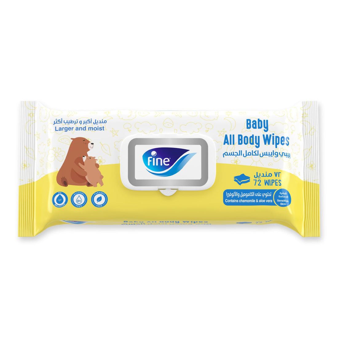 Fine Baby All Body Wipes 72 Sheets