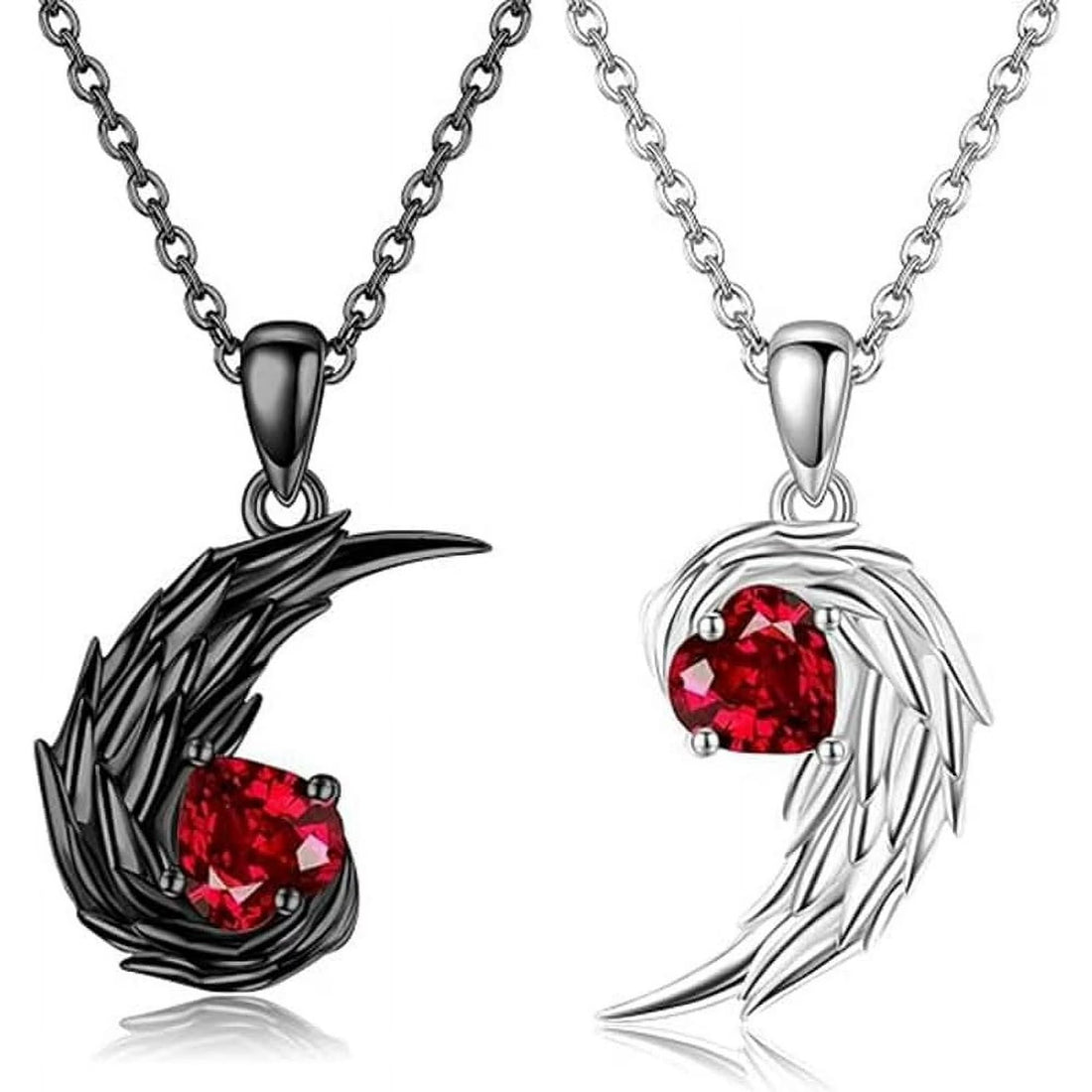 Necklace Couple Feathers Wings Angel For Women Men Romantic Couple's Fashion Day Wife Lover Family Member Valentine's Day Mother's Day -2 Pcs Zinc Alloy