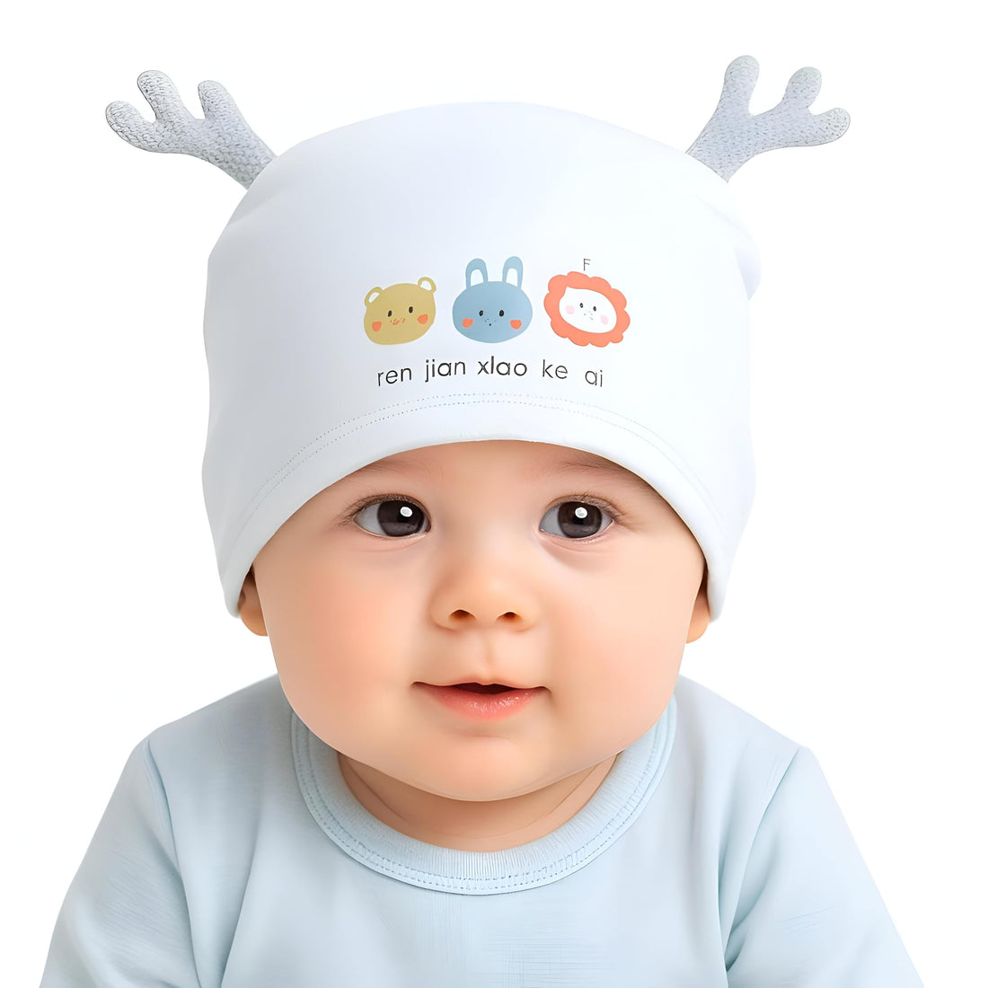 Baby horn hat and fun cartoon – soft and warm energy to protect the baby's head and add a nice touch to his daily look