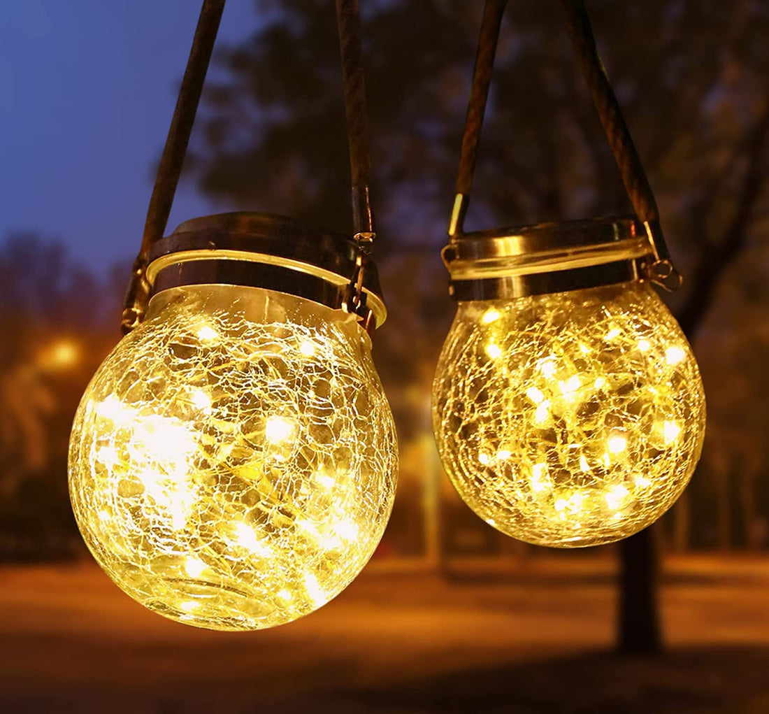 KASTWAVE Solar Lantern, Outdoor Lanterns with 20LED Waterproof Solar Lights Garden Decor Patio Solar Lights Outdoor Decorative Backyard Lights Solar Lanterns Outdoor Hanging ( 2 Pack )