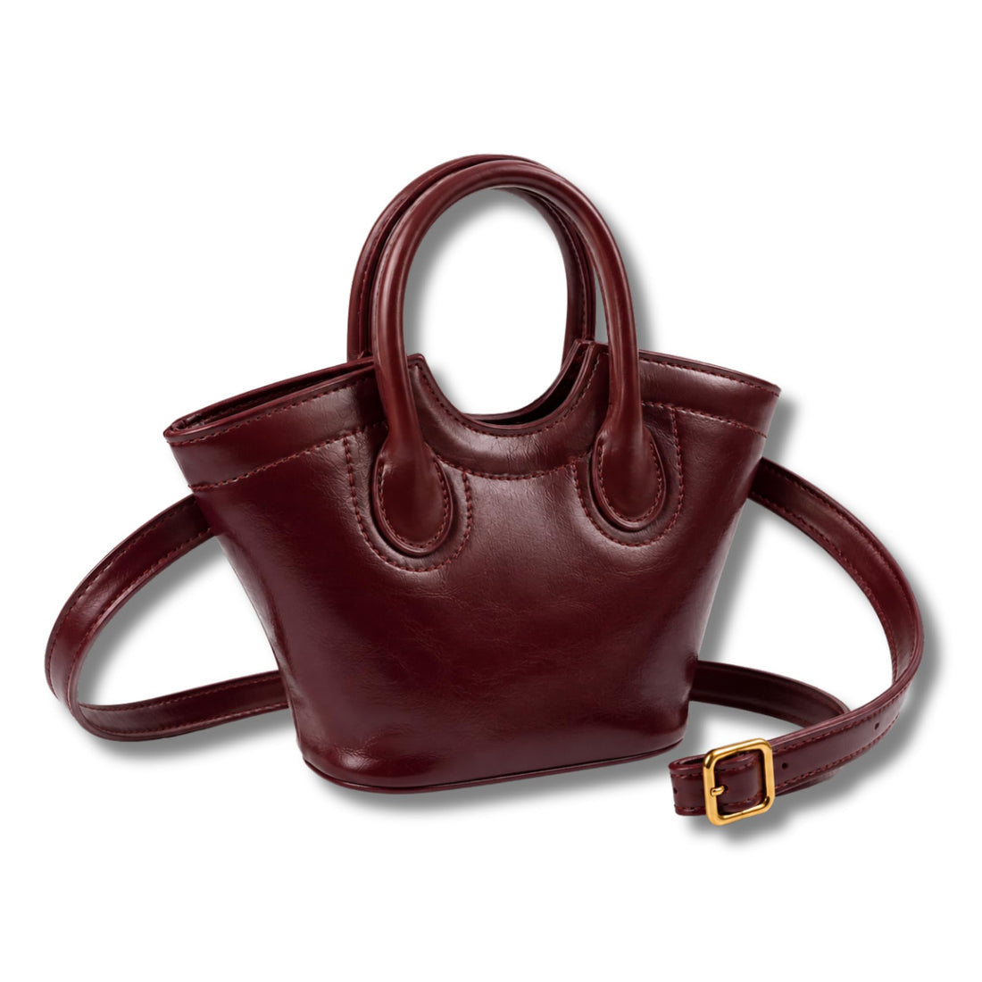 AYSLE 1679 Women’s Glossy Leather Top Handle & Crossbody Bag | Minimal Elegant Design | Zipper Closure | Adjustable Strap | 12 Colors | 16×24×9 CM