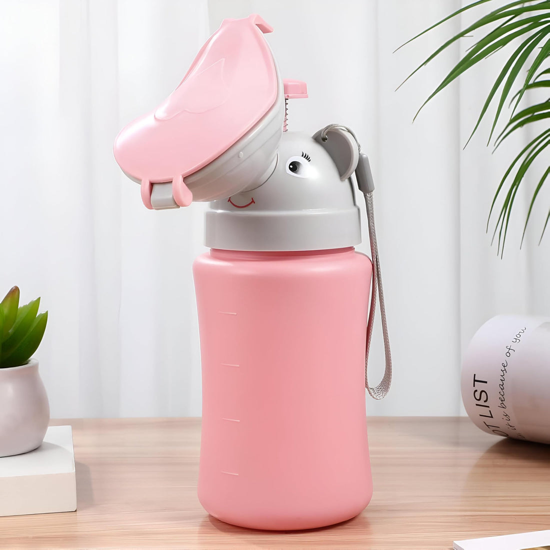 Baby Potty Emergency Leak Proof - Portable Pee Training Container for Kids Travel in Car, Airplane, or Garden with Strong Seal to Prevent Leaks and Odors (Pink Girls)