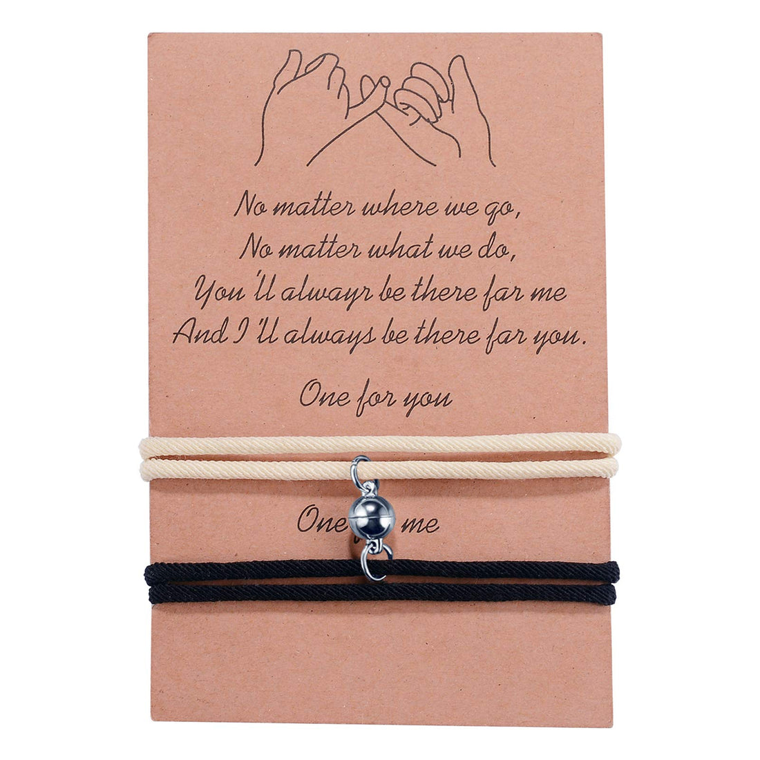 Magnetic Couples Bracelet Set Mutual Attraction Handmade Rope for 2 Braided Matching Bracelets Vows of Eternal Love Jewellery Gift for Women Men Girls Boys Back to School Gift, adjustable, bead