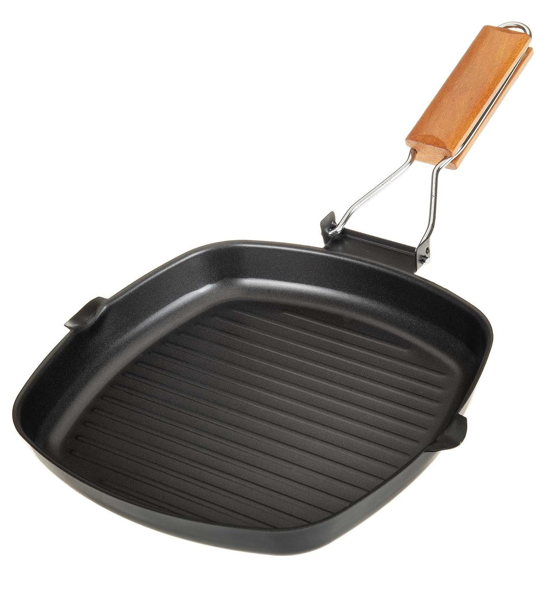 SIDCO Frying Pan Grill Pan Steak Pan Wooden Handle Foldable Pan Square Induction