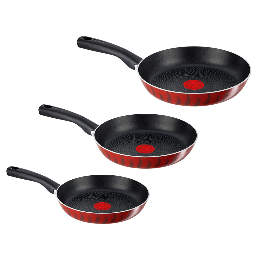 Tefal Tempo Fry Pan Set, Size (16-20-24) cm, Red - 220099992