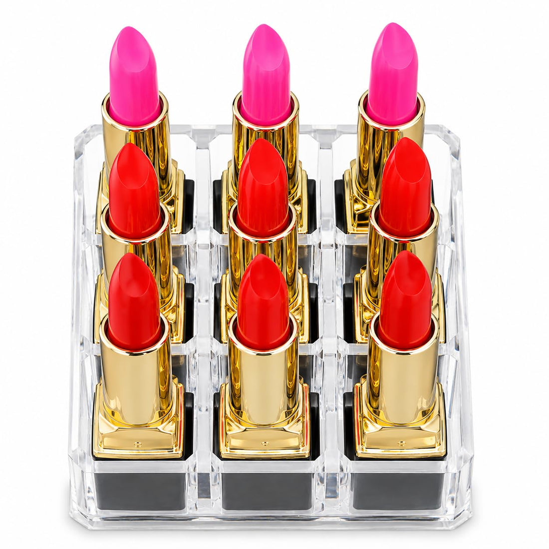 Compact Transparent Makeup Organizer for Lipsticks, Acrylic Cosmetic Storage Display for Beauty Accessories, Vanity Countertops and Makeup Salon Use