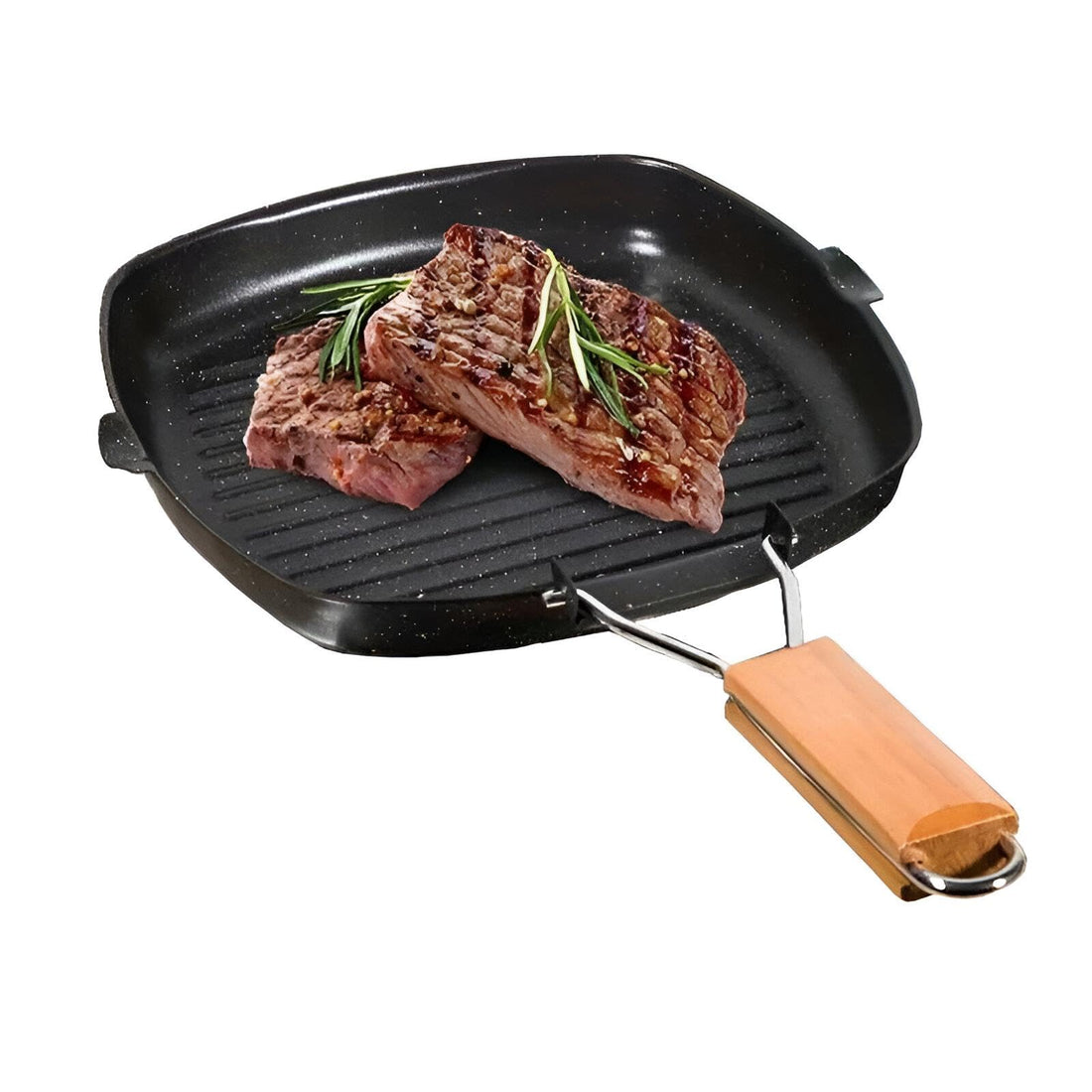Non-stick grill - high-quality iron skillet to master steaks, seafood, bacon and vegan dishes with less oil for healthier cooking (20 سم)