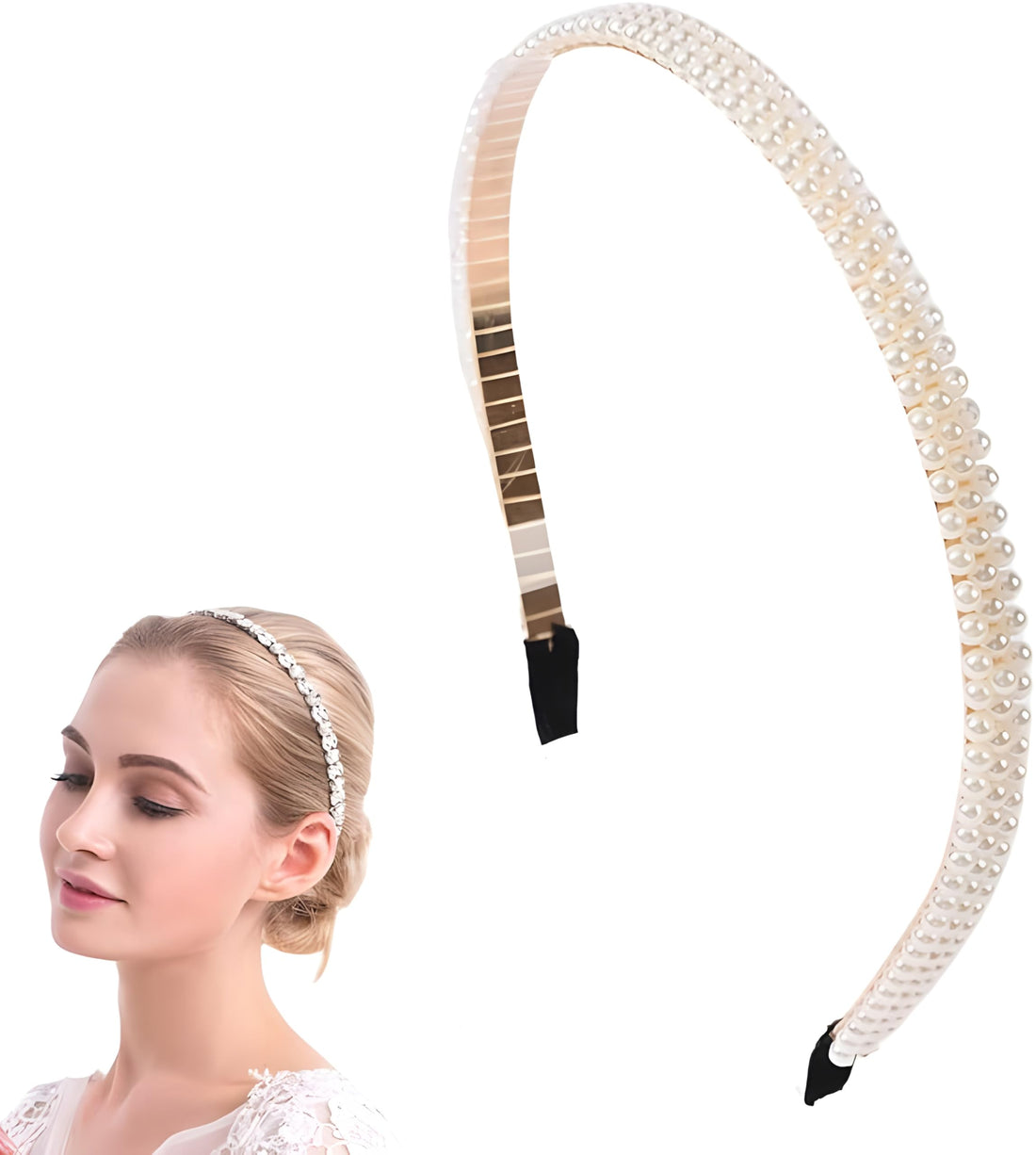 ZonShop Women's Faux Pearl Headbands Fancy Headbands Add A Touch Of Elegant And Attractive To Your Look, Suitable For Special Occasions, Evenings And Outings (Style-1)