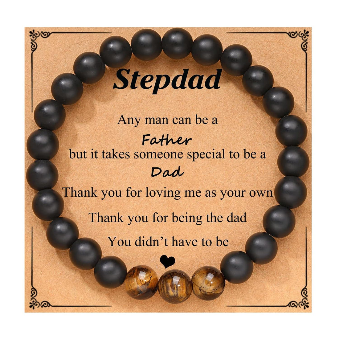 Mens Natural Stone Bracelet - Anniversary Graduation Birthday Father's Day Easter Christmas Valentine's Day Gifts for Son, Dad, Step Dad, Brother, Nephew, Lover