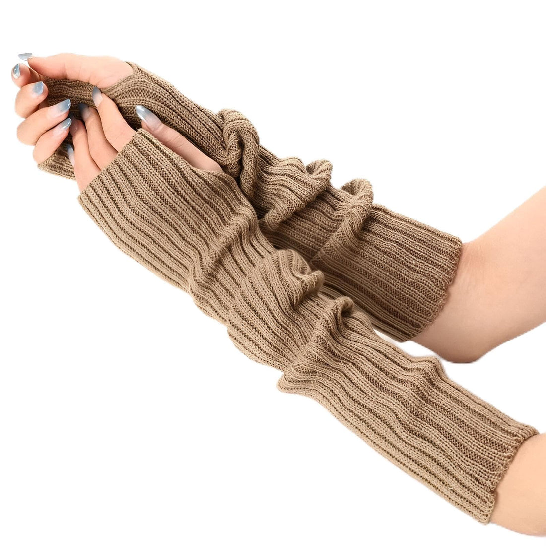 Arm Warmers - Women's Half-Finger Gloves with Soft Polyester Material, Stylish and Cozy for Cold Weather, Flexible Fit, and Designed for Comfort and Elegance