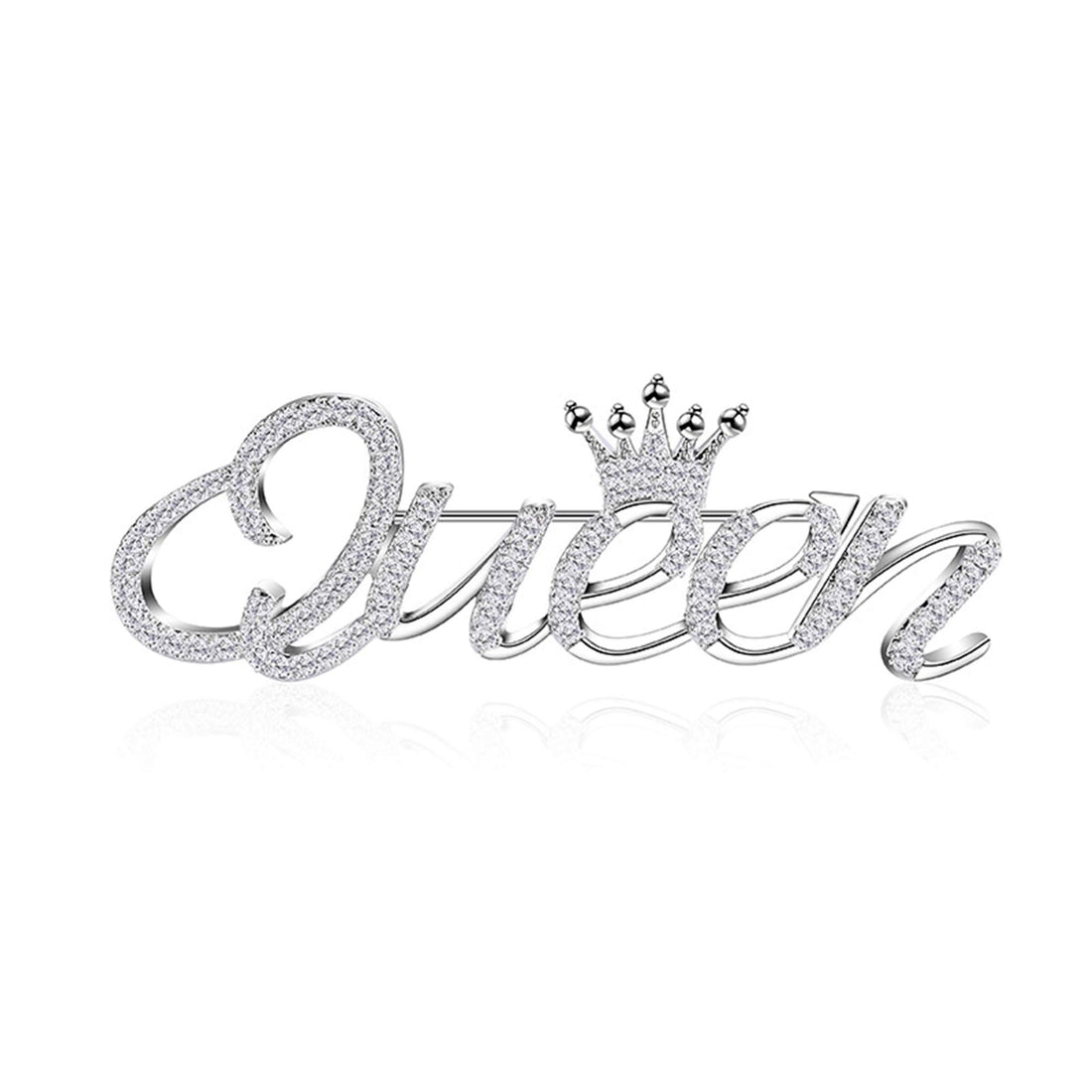 ROFARSO Queen Crown Brooch Pins for Women Girls Party Fashion Feminist Rhinestone Crystal Lapel Pin Accessories, 2 inches x 0.7 inches x 0.3inches, Crystal, crystal