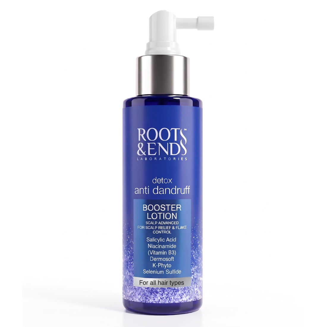 Roots & Ends Detox Anti Dandruff Booster Lotion, with Salicylic Acid, Niacinamide & Selenium Sulfide, for All Hair Types, 120ml