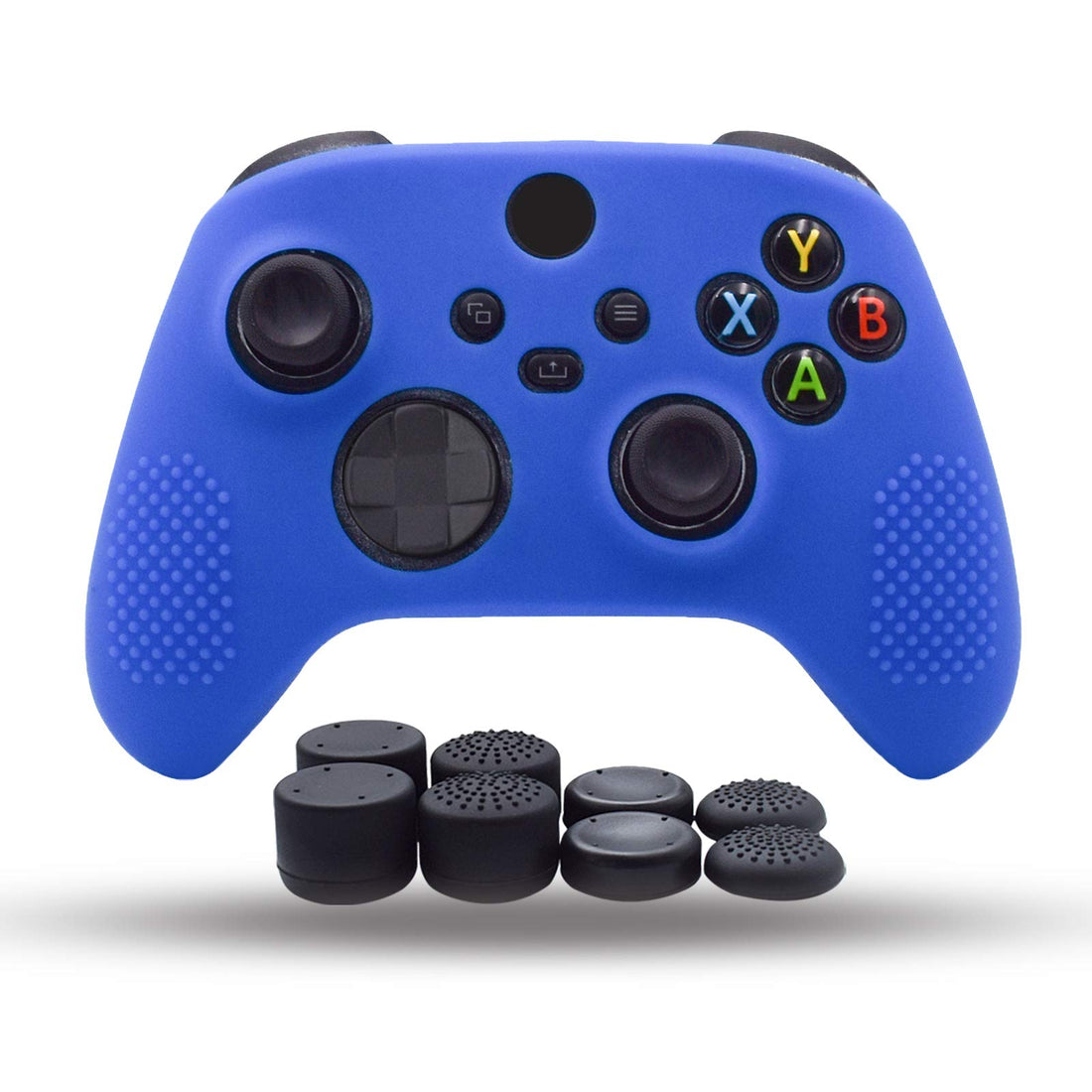 Xbox Series X Controller Skin, Silicone Grips Xbox Series X/S Controller Cover Anti Slip Grip Case Protector - 8pcs Pro Thumb Grips(Blue)