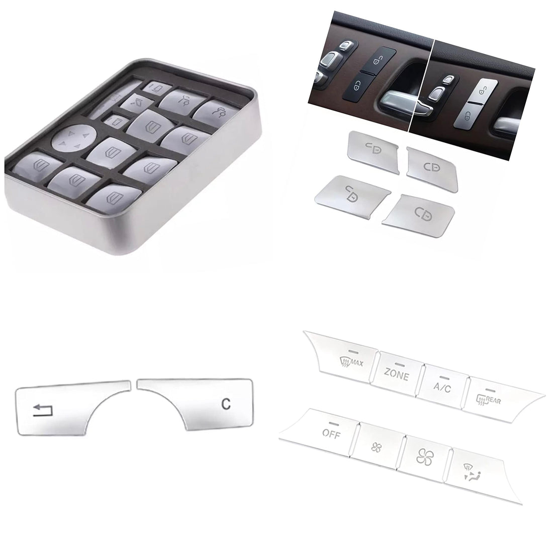 28 pcs For mercedes benz a set of window glass lift button, door lock unlock button, multimedia button, 8PCS AC Dash Buttons Cover 28 pcs for w204 & w212