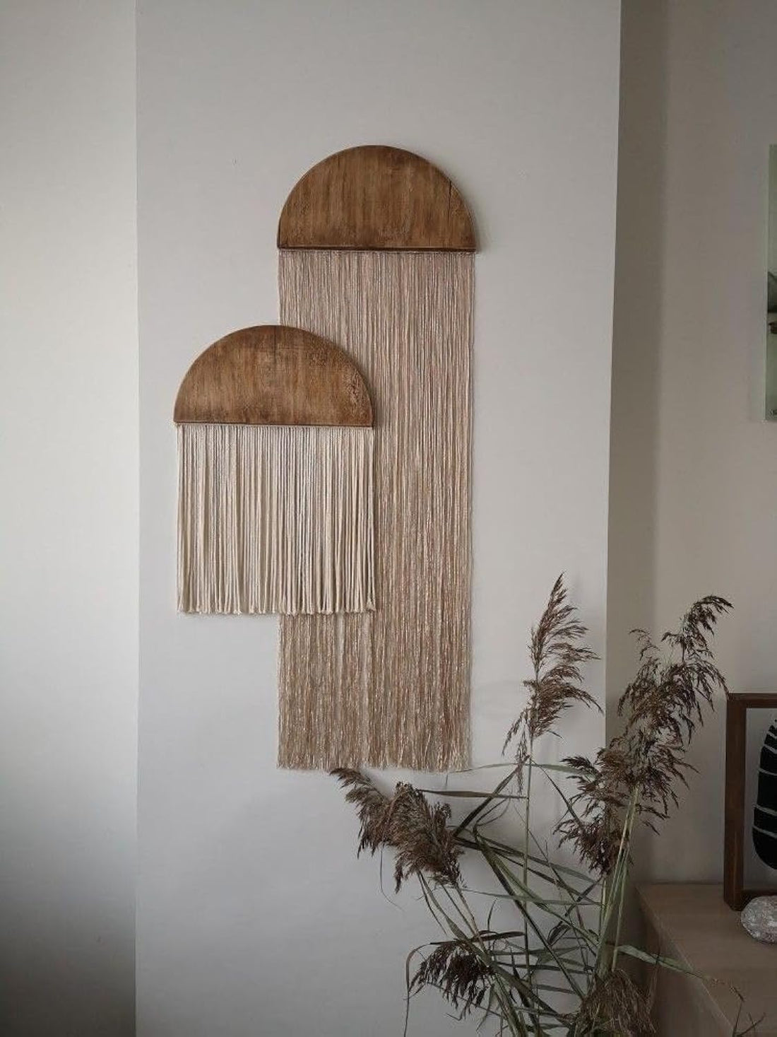 MacrameStore- Bohemian Wall Decor – Two Half Circles - ديكور حائط بوهيمي من قطعتين نصف دائرة