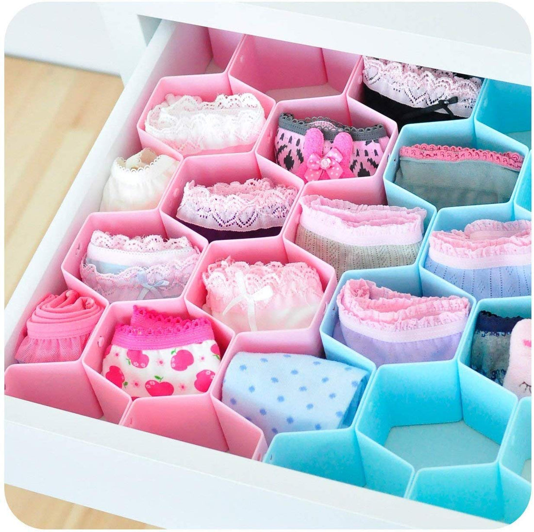 SHREVI IMPEX Drawer Organizer Underwear Socks Ties Drawer Divider Storage Box/Honeycomb Drawer Divider Closet Partition Clapboard Storage Sock Tie-Multi Color