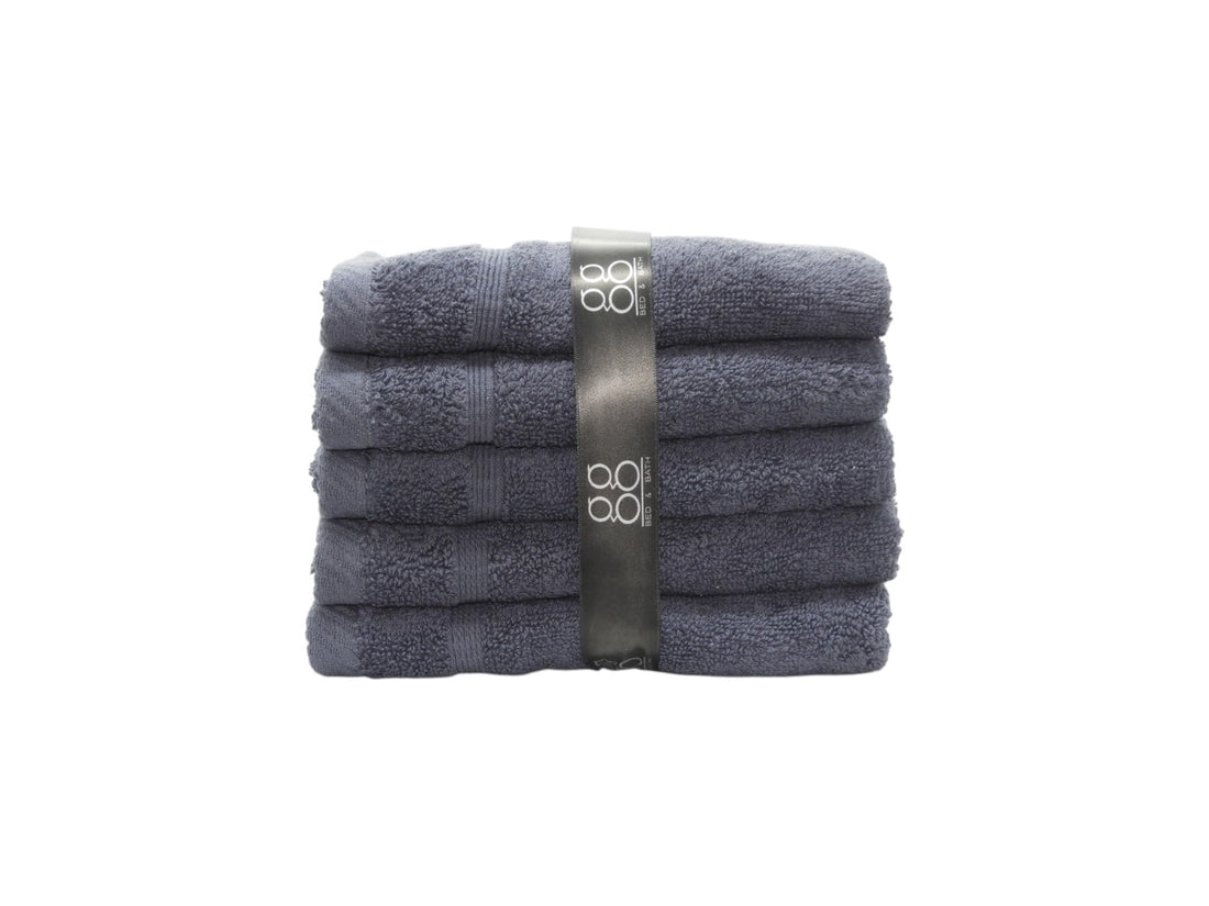 Group OF 5 Towles 30 * 50 Dark Gray (cotton 100%) Towel weight 145G