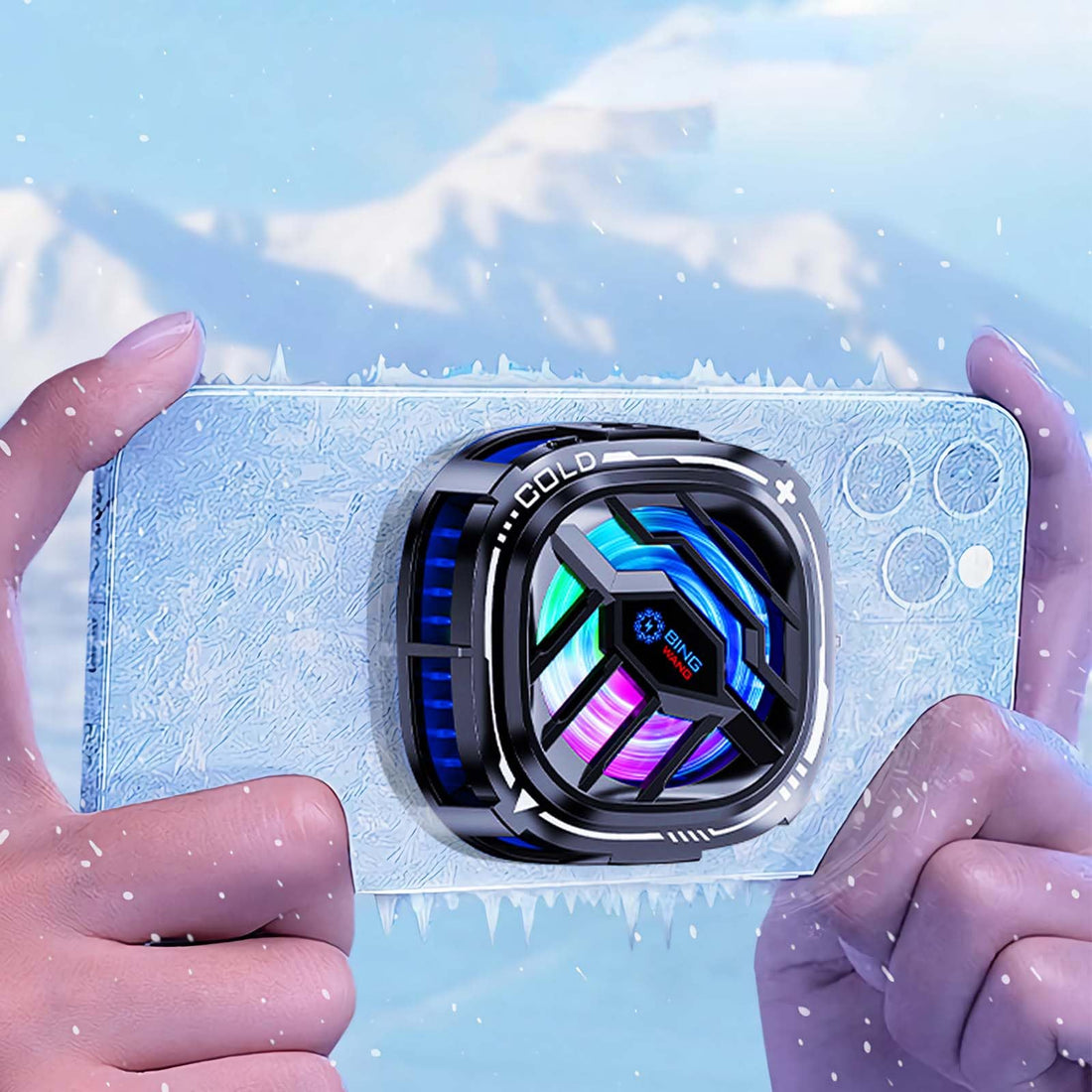 Cell Phone Cooler, Phone Cooling Fan with Semi-Conductor Cooling Chip, RGB Phone Cooling Fan Portable Lightweight Mobile Phone Cooling Fan