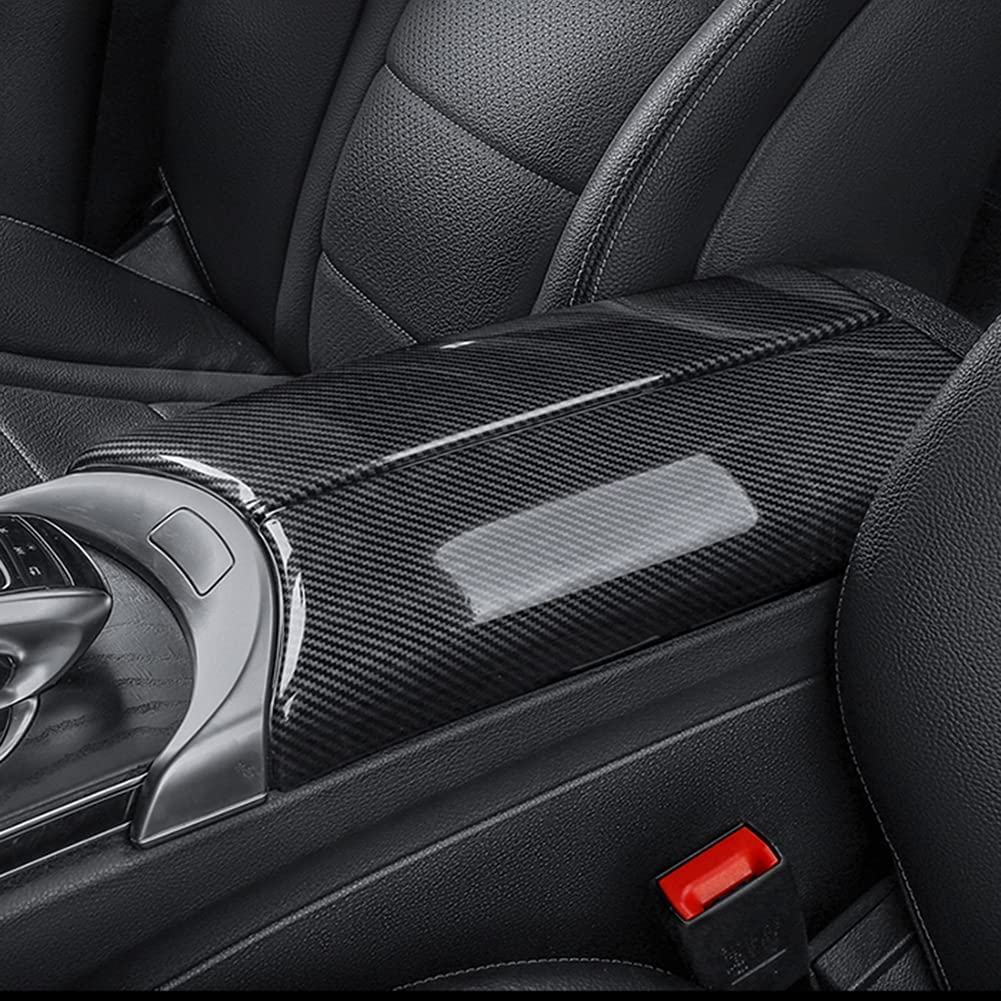 Car Center Console Armrest Storage Box Cover for Mercedes Benz C Class W205 GLC Class X253, Middle Console Cover Protective Cushion Interior Center Storage Box Trim