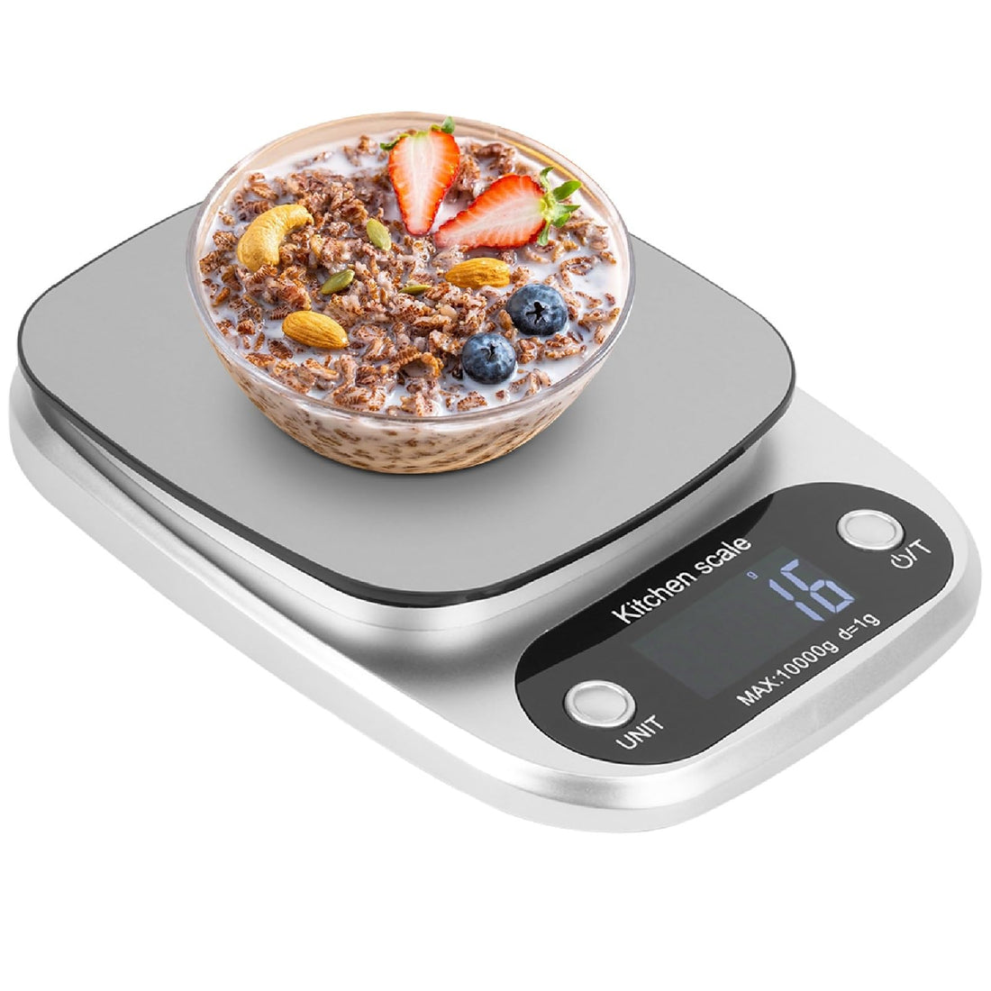 Food Kitchen Scales Baking Scales Portable Mini Stainless Steel Electronic Scales Digital Weight Grams and Ounces Accurate Scales Silver 10kg/1G