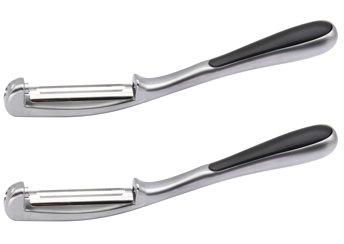 2Pack Vegetable Peeler Stainless Steel for Kitchen, for Apples, Oranges, Pear, Tomato,Fruit & Veggies P Shape Peeler Safe to Use(P- Flat blade)